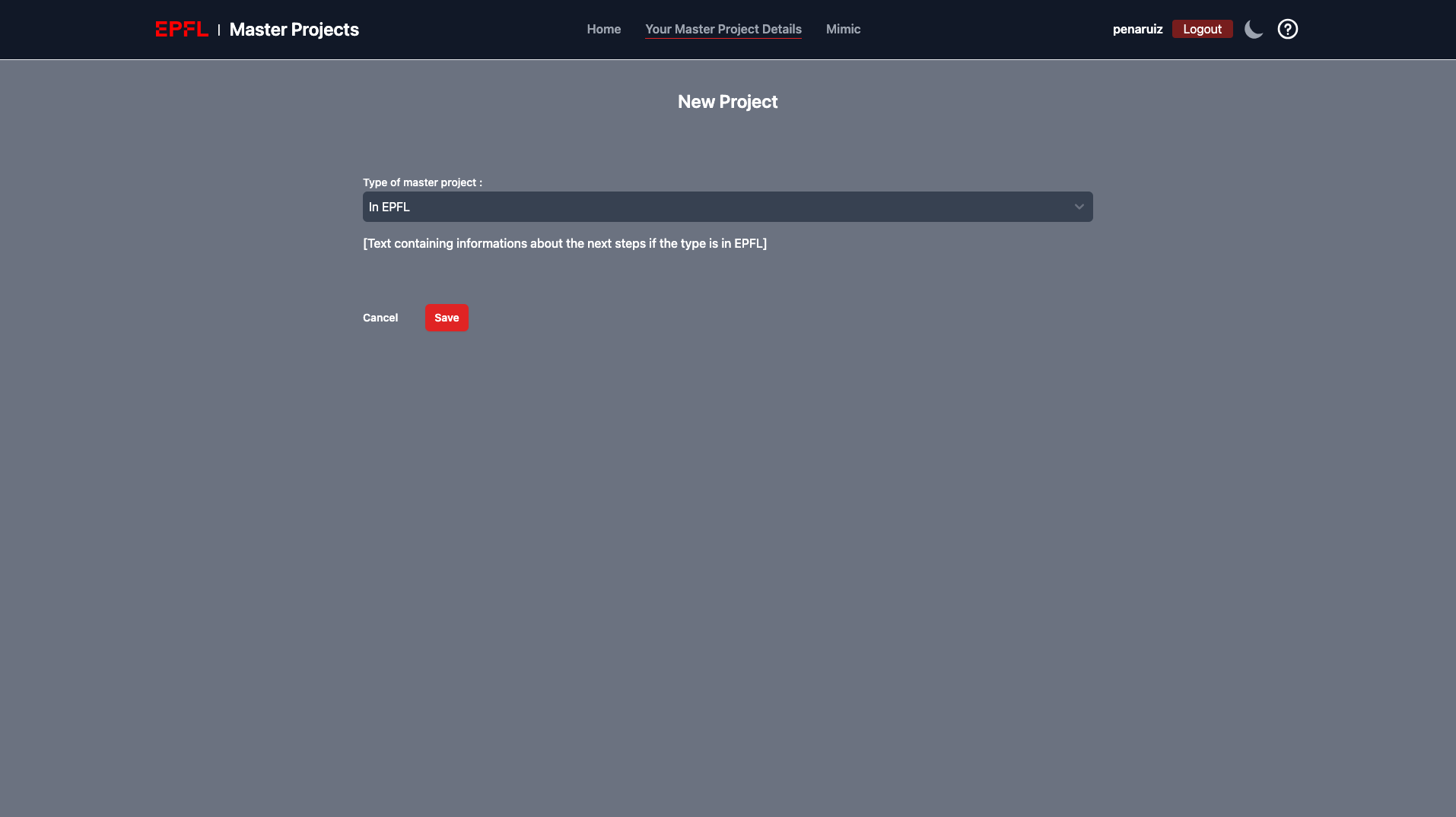 Student Project Form In EPFL